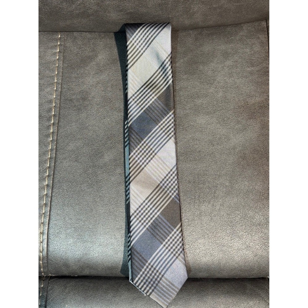 Apt 9 Mens Necktie Black Grey Laser Plaid Fashion Spinner New With Tags 64933270